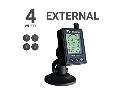 4 Wheel External Tyre Pressure & Temperature Monitor (TYREDOG TPMS)